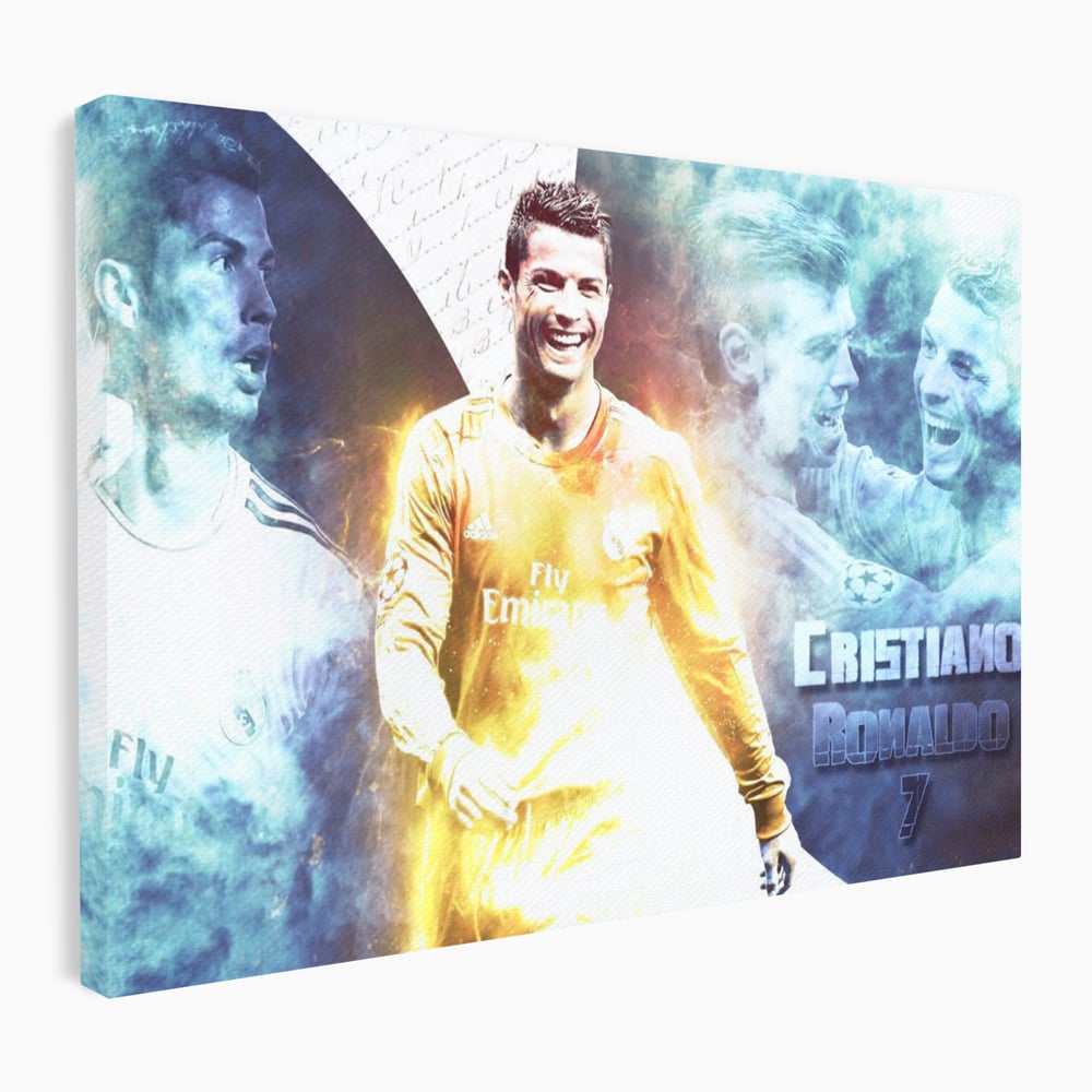 Tablou canvas cu tablou canvas cu cristiano ronaldo, fara rama, pe sasiu de lemn